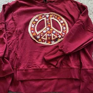 Red Peace Sign Sweatshirt
